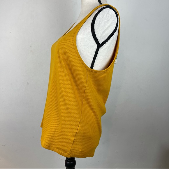 Madewell Mustard Yellow Ribbed Tank Top NWT SZ XL - Picture 2 of 6